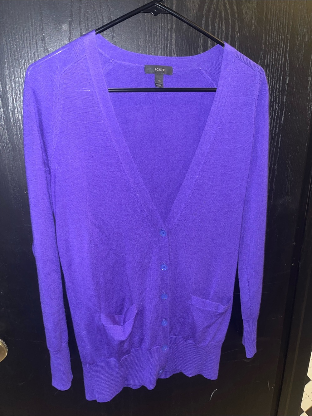 J. Crew Women’s Bright Purple V-Neck Button Cardigan
